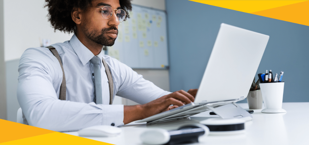 a person taking advantage of online IT training and job placement in the USA from Yellow Tail Tech